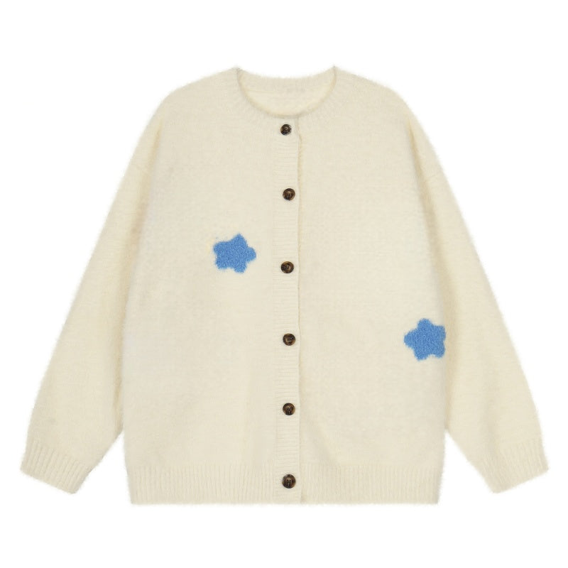 Warm Blue Star Print Sweater